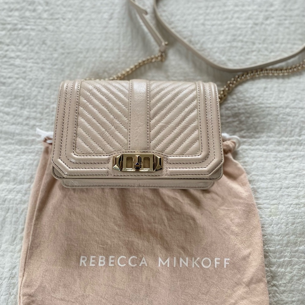 Rebecca Minkoff Chevron Quilted Small Love Crossbody Bag. Amazing condition.